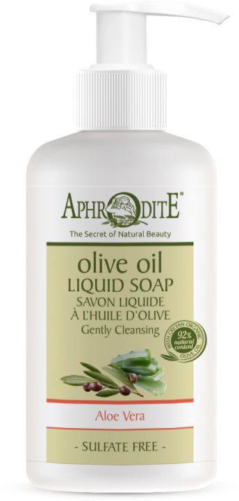 Flüssigseife mit Olivenöl und Aloe Vera im Spender 300 ml
