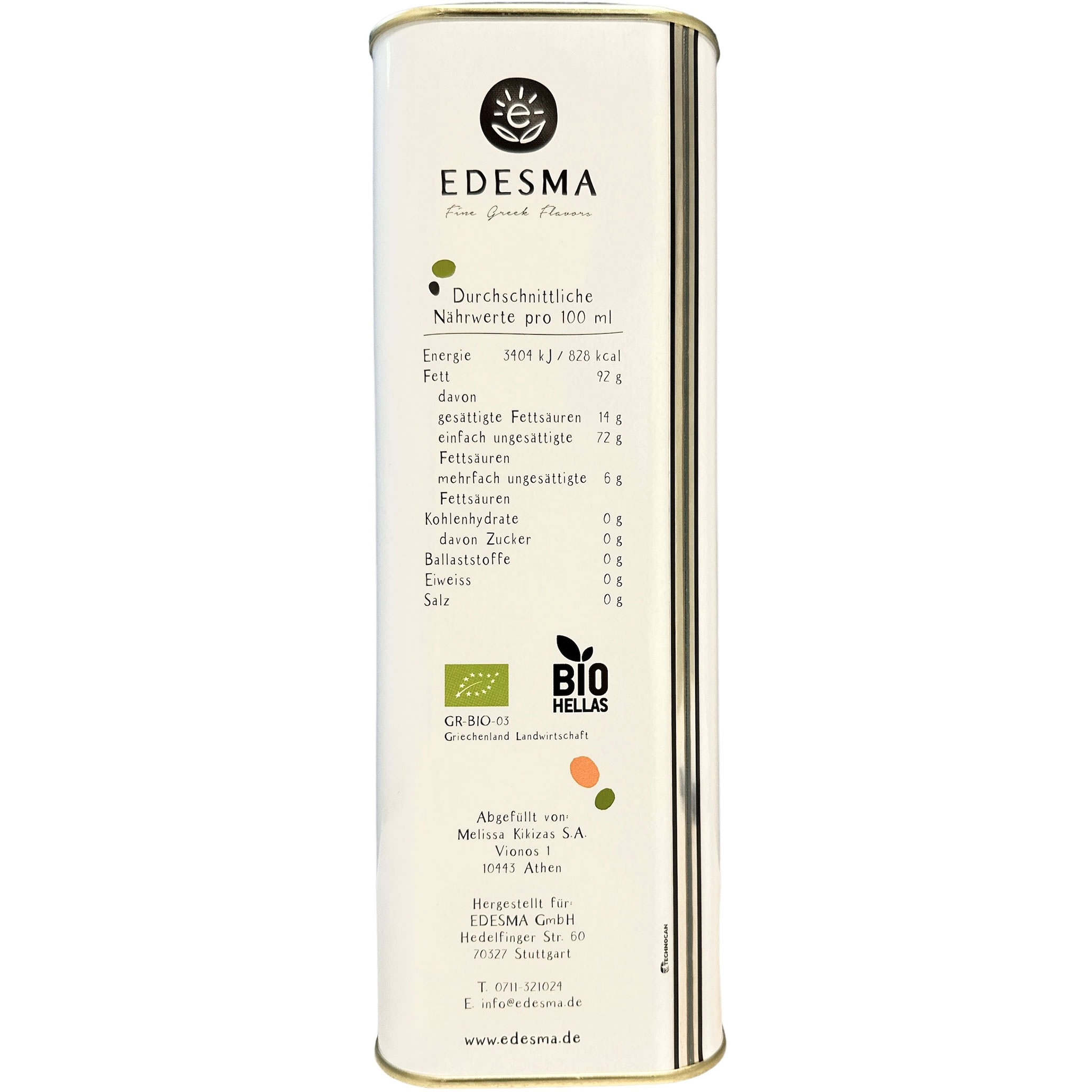 EDESMA - Extra natives Olivenöl (Chania Kritis g.g.A) BIO 3 l