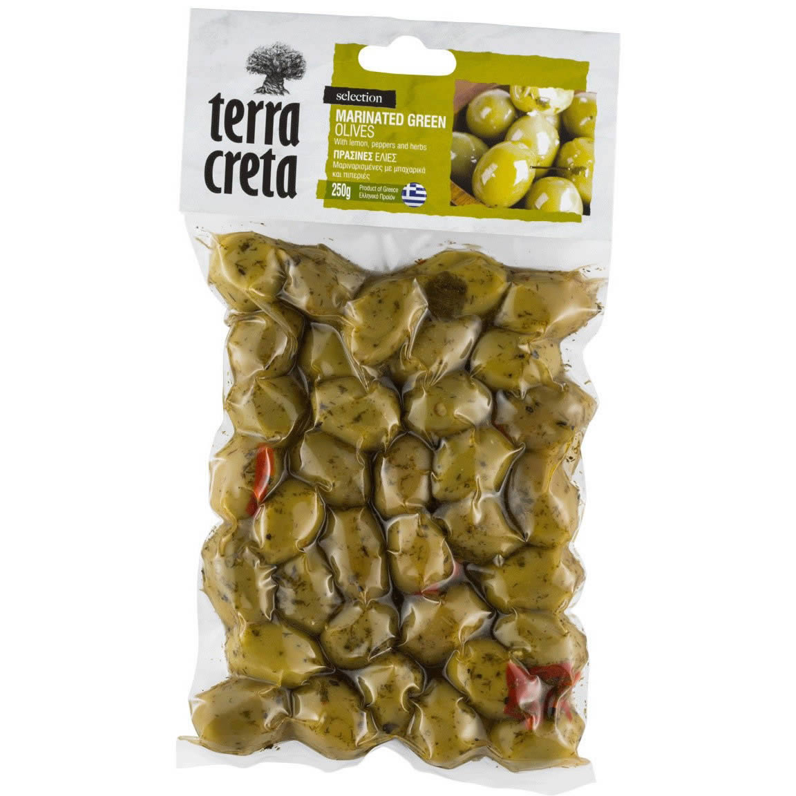 Terra Creta - Grüne Oliven mariniert 225 g Terra Creta - Grüne Oliven mariniert 225 g