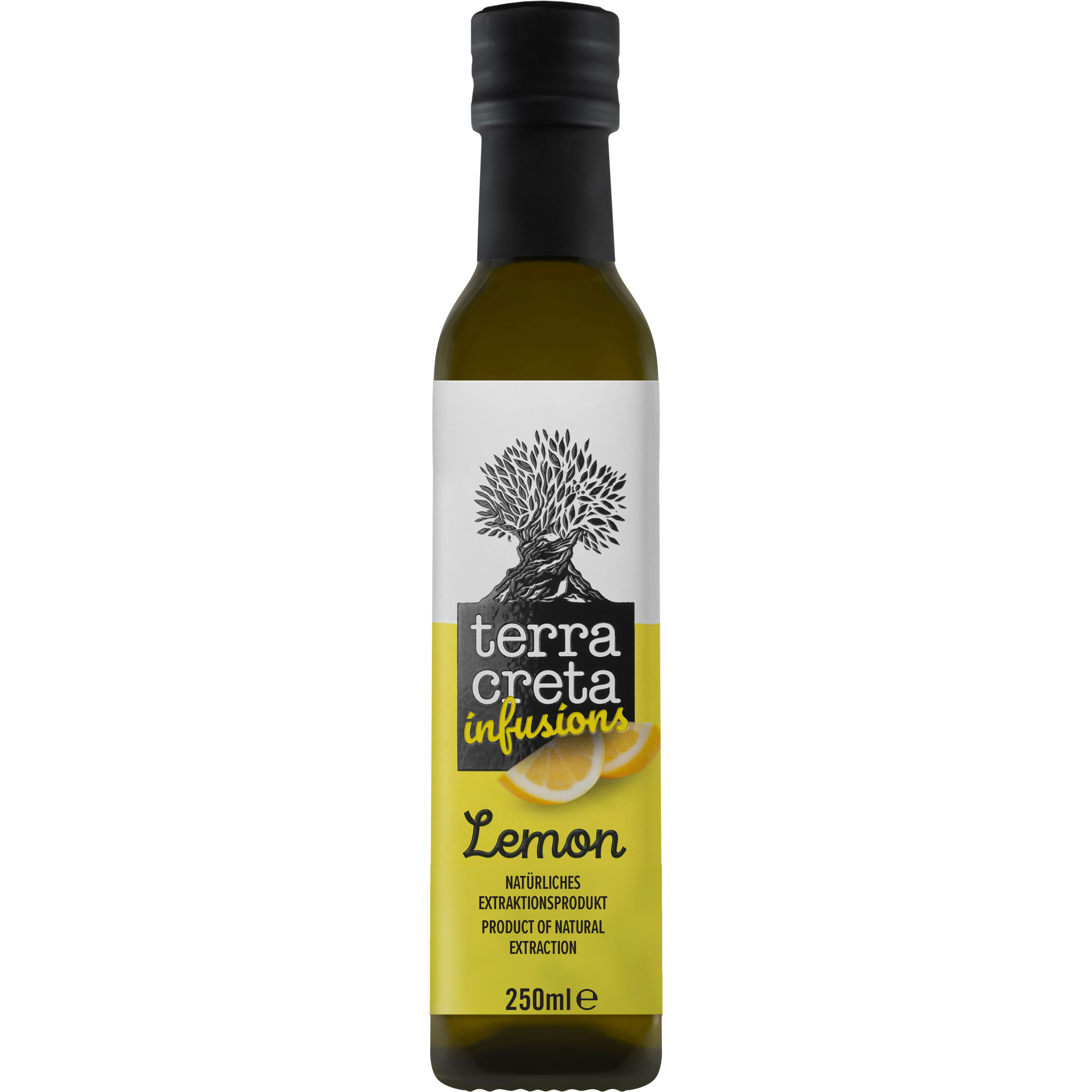 Terra Creta - infusions "lemon" - Natives Olivenöl extra mit Zitrone 250 ml Terra Creta - infusions "lemon" - Natives Olivenöl extra mit Zitrone 250 ml