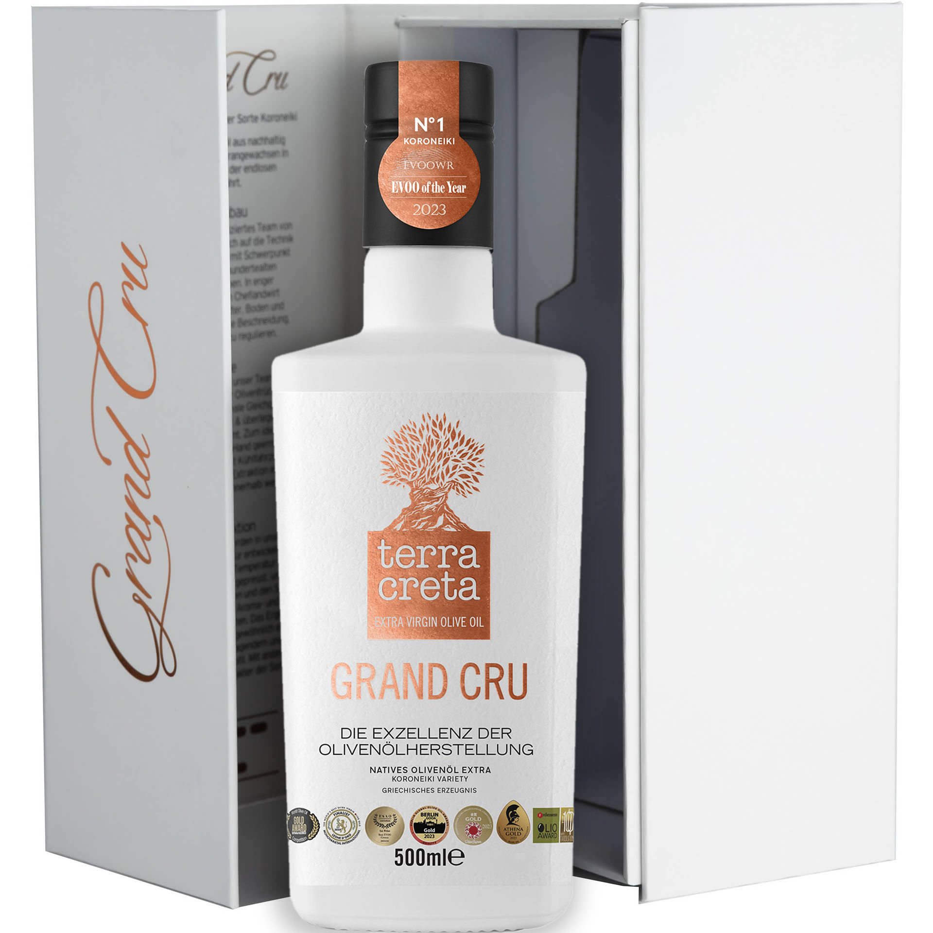 Terra Creta - Extra natives Olivenöl Grand Cru 500 ml (+ Geschenkbox) Terra Creta - Extra natives Olivenöl Grand Cru 500 ml (+ Geschenkbox)
