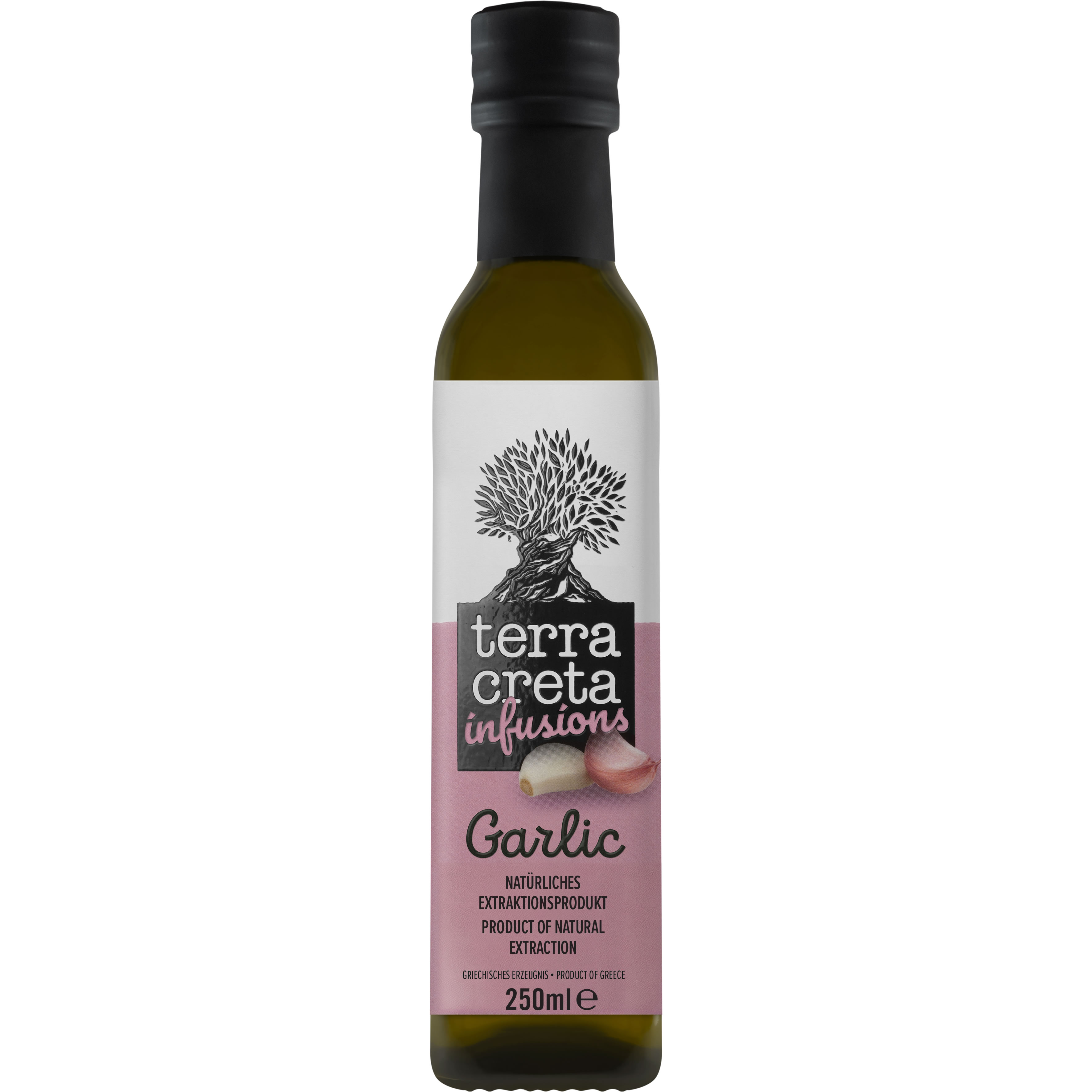 Terra Creta - infusions "garlic" - Natives Olivenöl extra mit Knoblauch 250 ml Terra Creta - infusions "garlic" - Natives Olivenöl extra mit Knoblauch 250 ml
