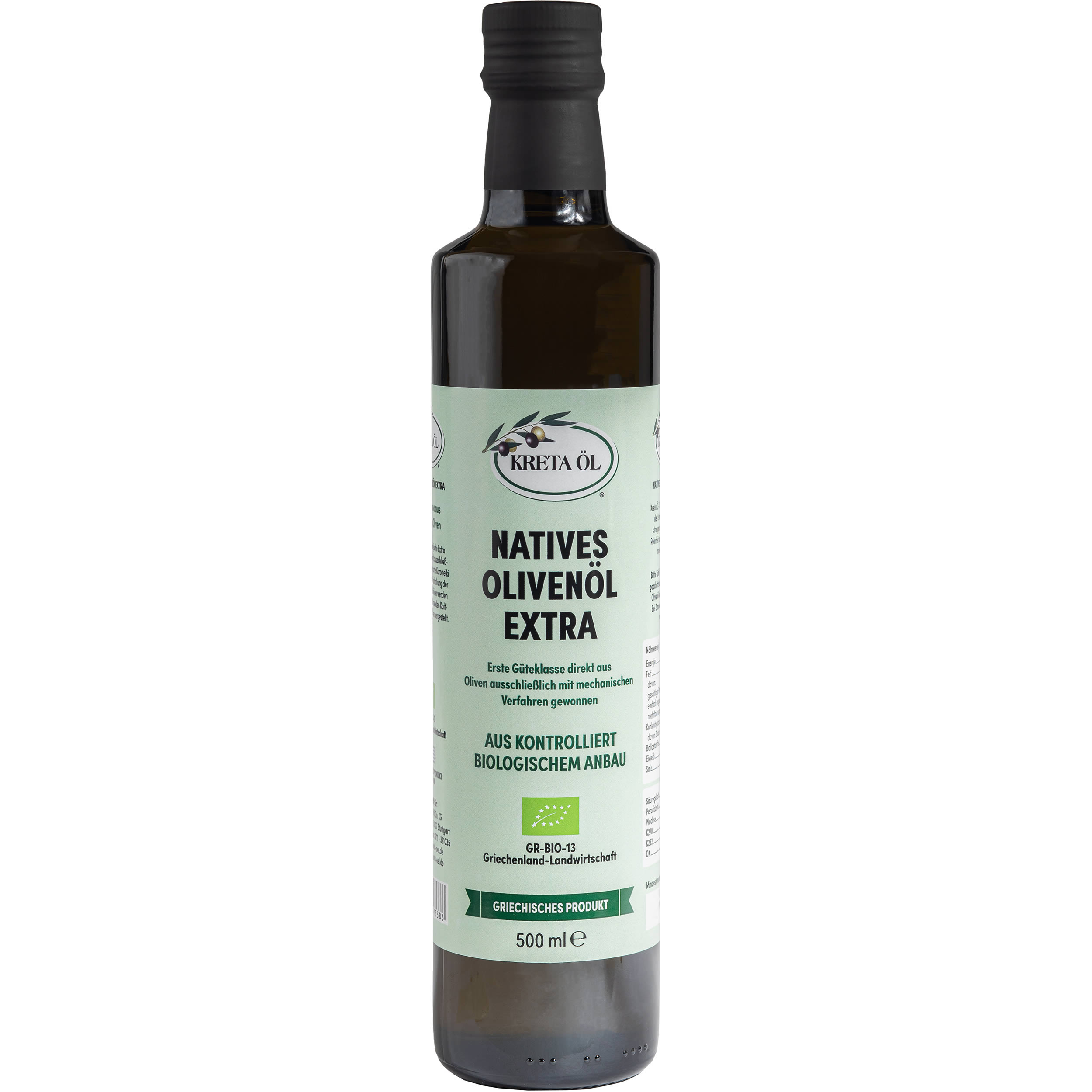 Kreta Öl ® - Extra natives Olivenöl BIO mit max. 0,6 % Säuregehalt 500 ml