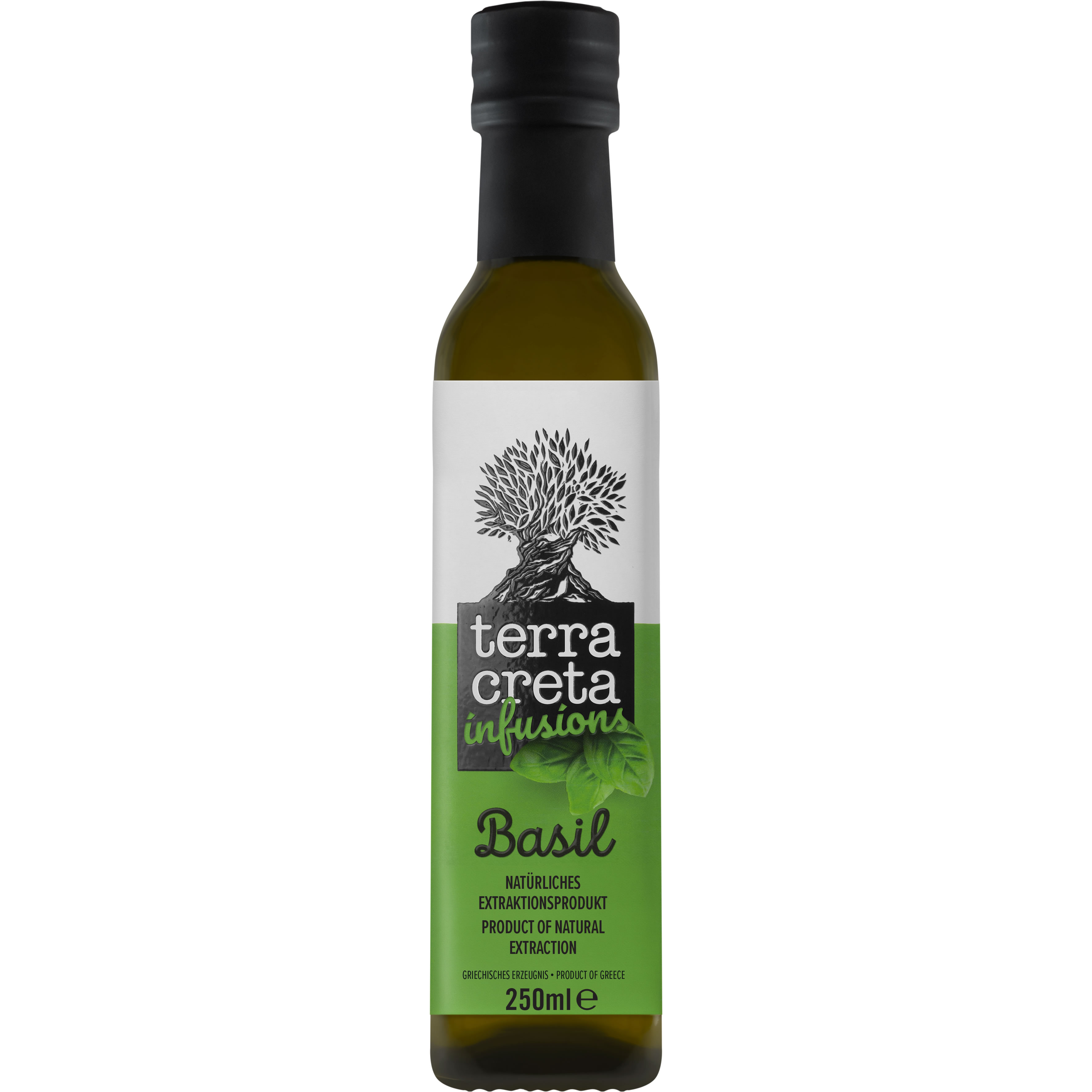 Terra Creta - infusions "basil" - Natives Olivenöl extra mit Basilikum 250 ml Terra Creta - infusions "basil" - Natives Olivenöl extra mit Basilikum 250 ml