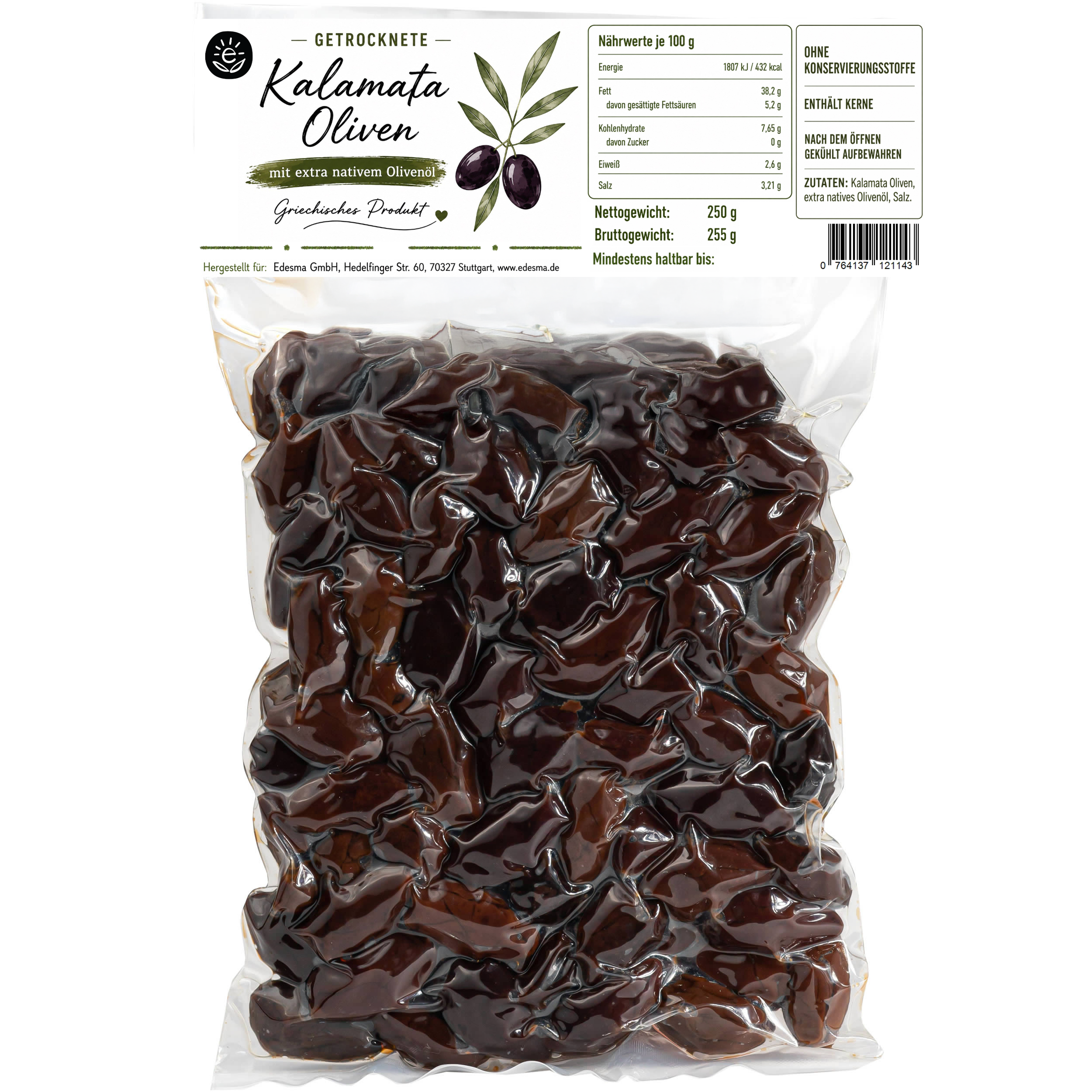 Getrocknete Kalamata Oliven (EDESMA) 250 g
