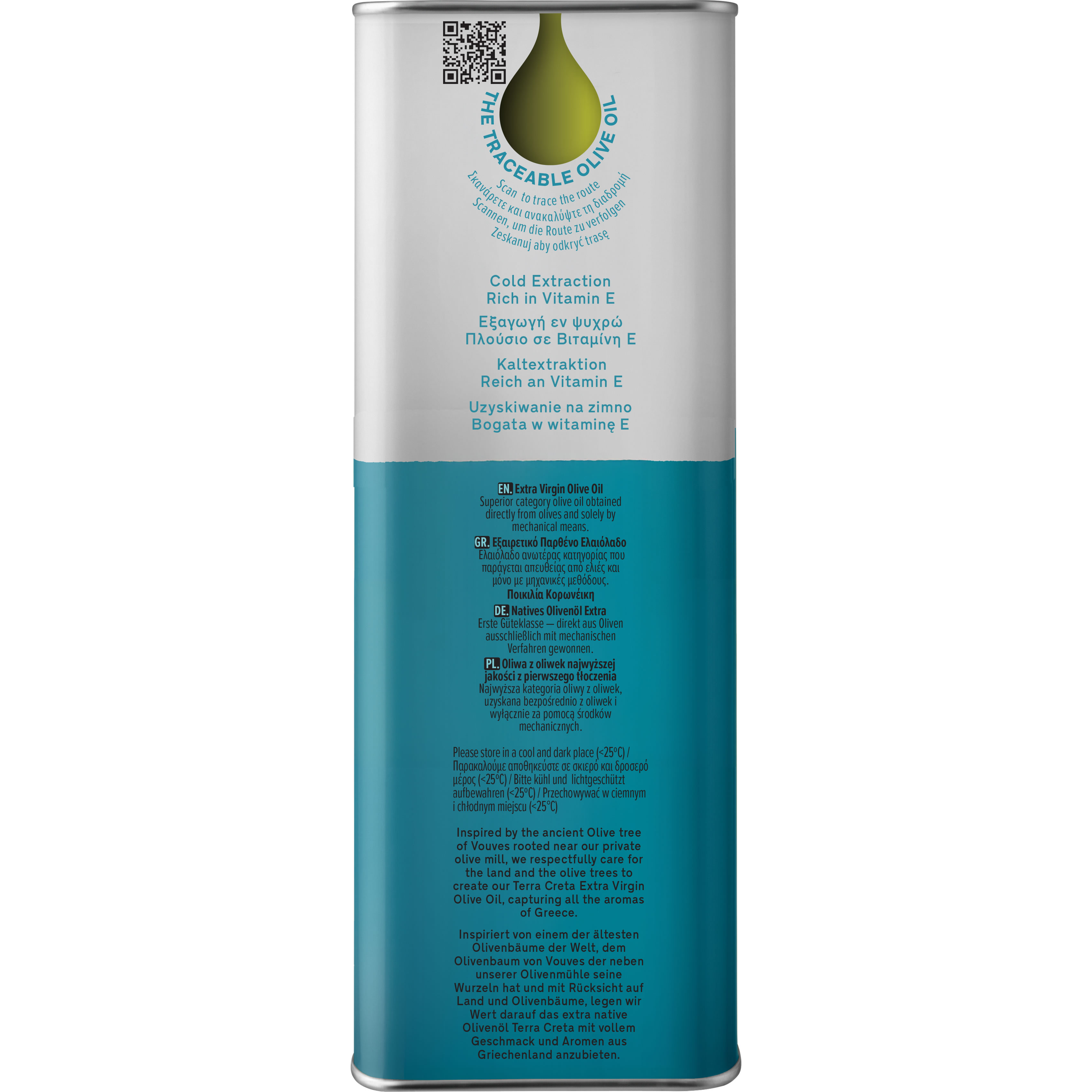 Terra Creta - Extra natives Olivenöl EVOO 1 l (T.C. EVOO 1 L Kanister)