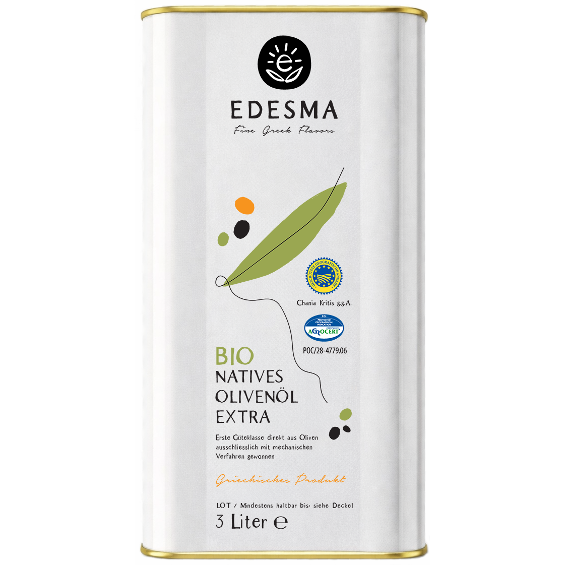EDESMA - Extra natives Olivenöl (Chania Kritis g.g.A) BIO 3 l