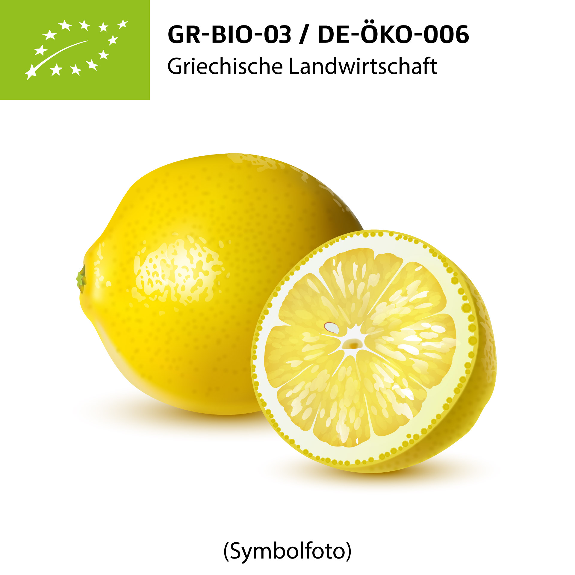  Frische BIO-Zitronen "ZAMPETAKI" aus Kreta ca. 1 kg Netz