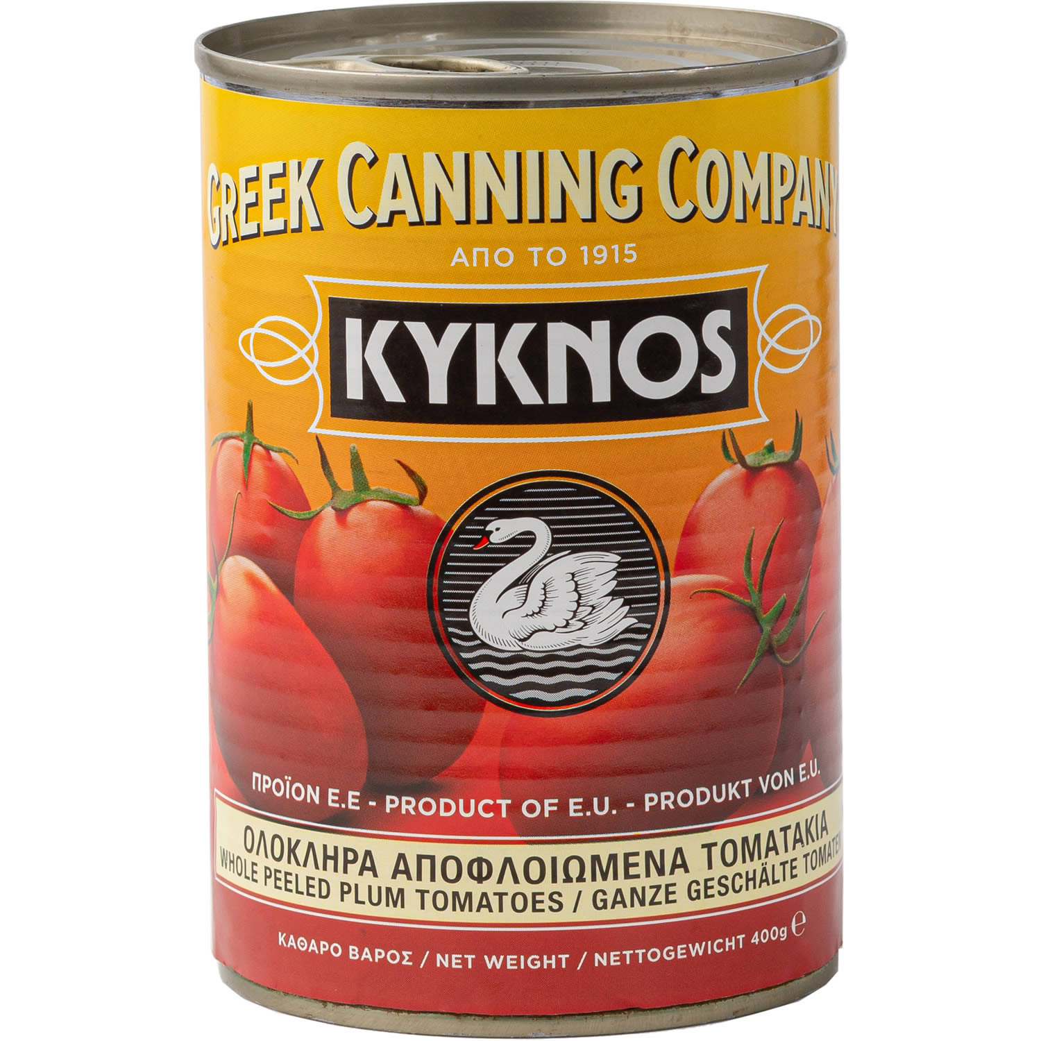 Kyknos - Ganze geschälte Tomaten in Tomatensaft-eingelegt 400 g Kyknos - Ganze geschälte Tomaten in Tomatensaft-eingelegt 400 g