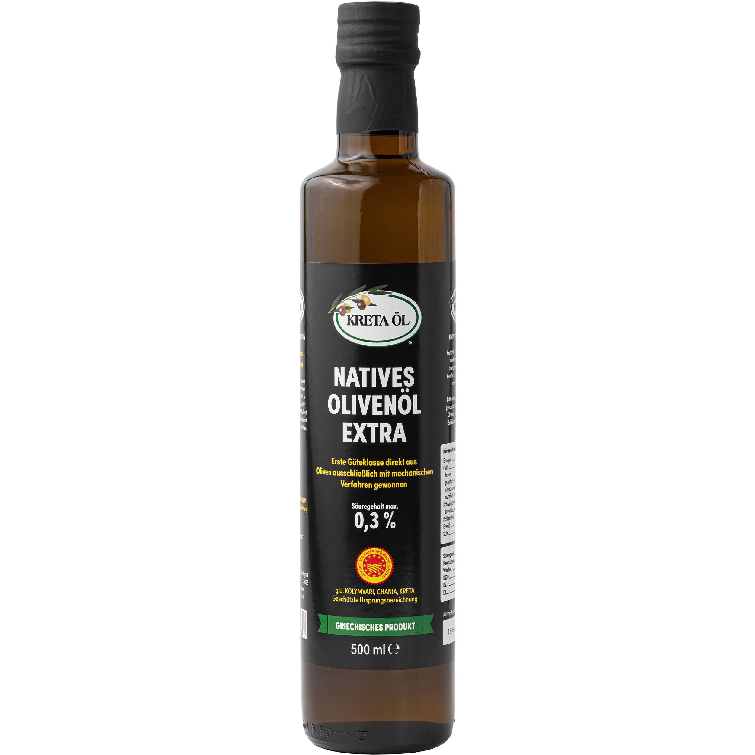 Kreta Öl ® - Extra natives Olivenöl g.U. mit max. 0.3 % Säuregehalt 500 ml
